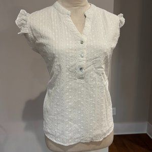Draper James White Eyelet Lace Blouse XXL